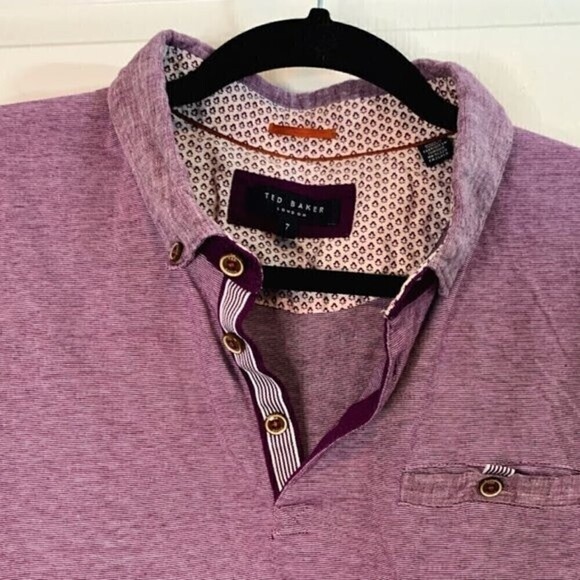 Ted Baker London Casanova Pocket Polo Casual Men's Purple Polo Shirt - Picture 4 of 9
